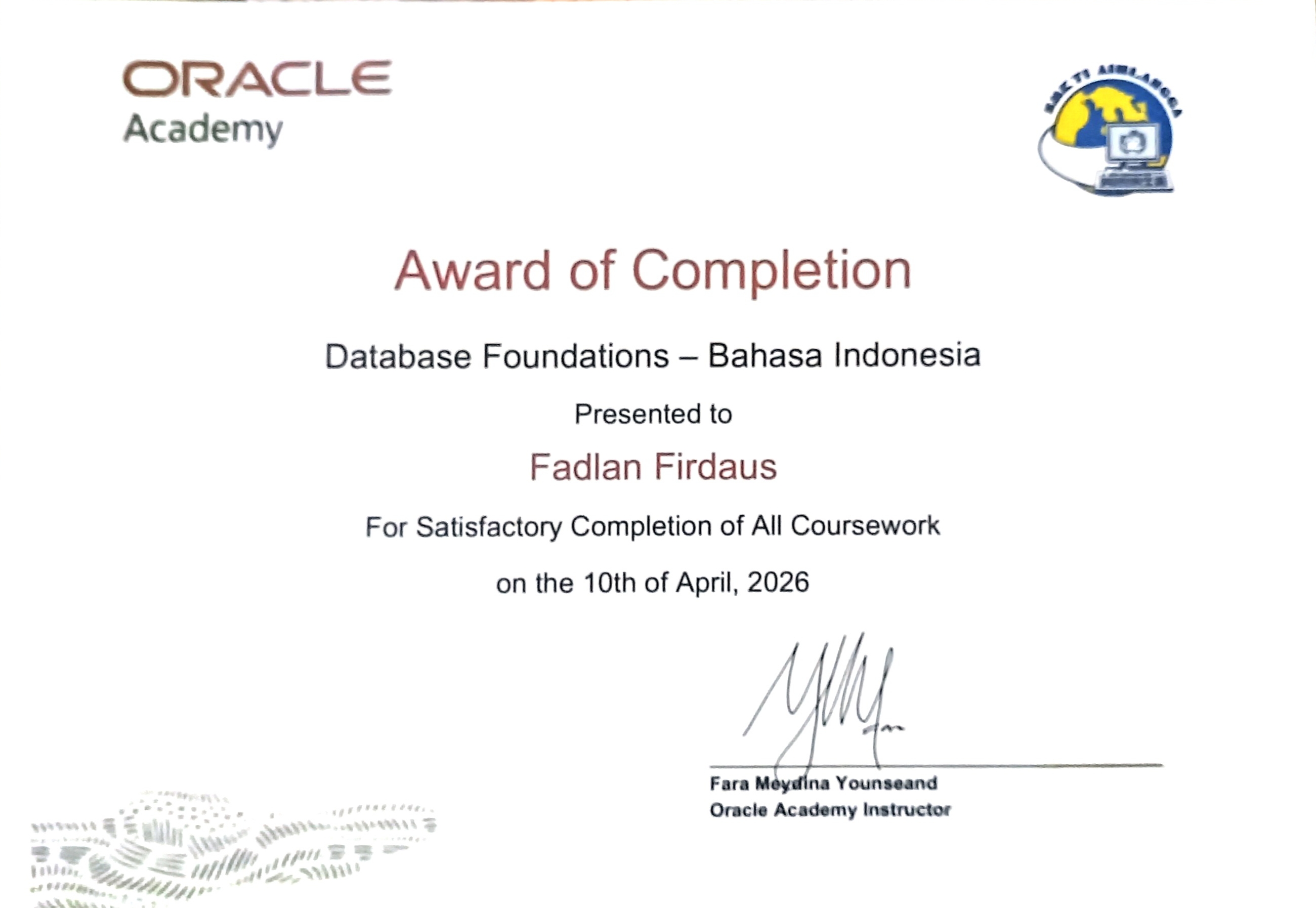 Database Foundation - Bahasa Indonesia