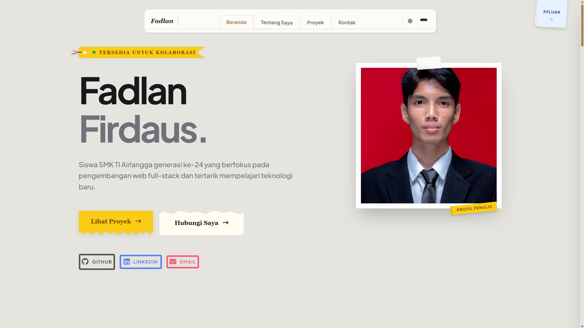 Personal Portofolio screenshot 1