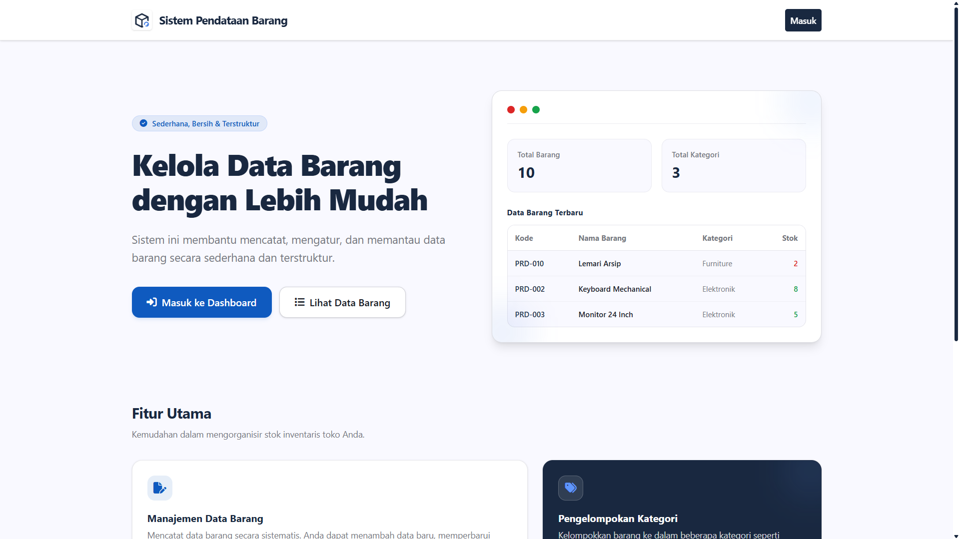 Sistem Pendataan Barang screenshot 1