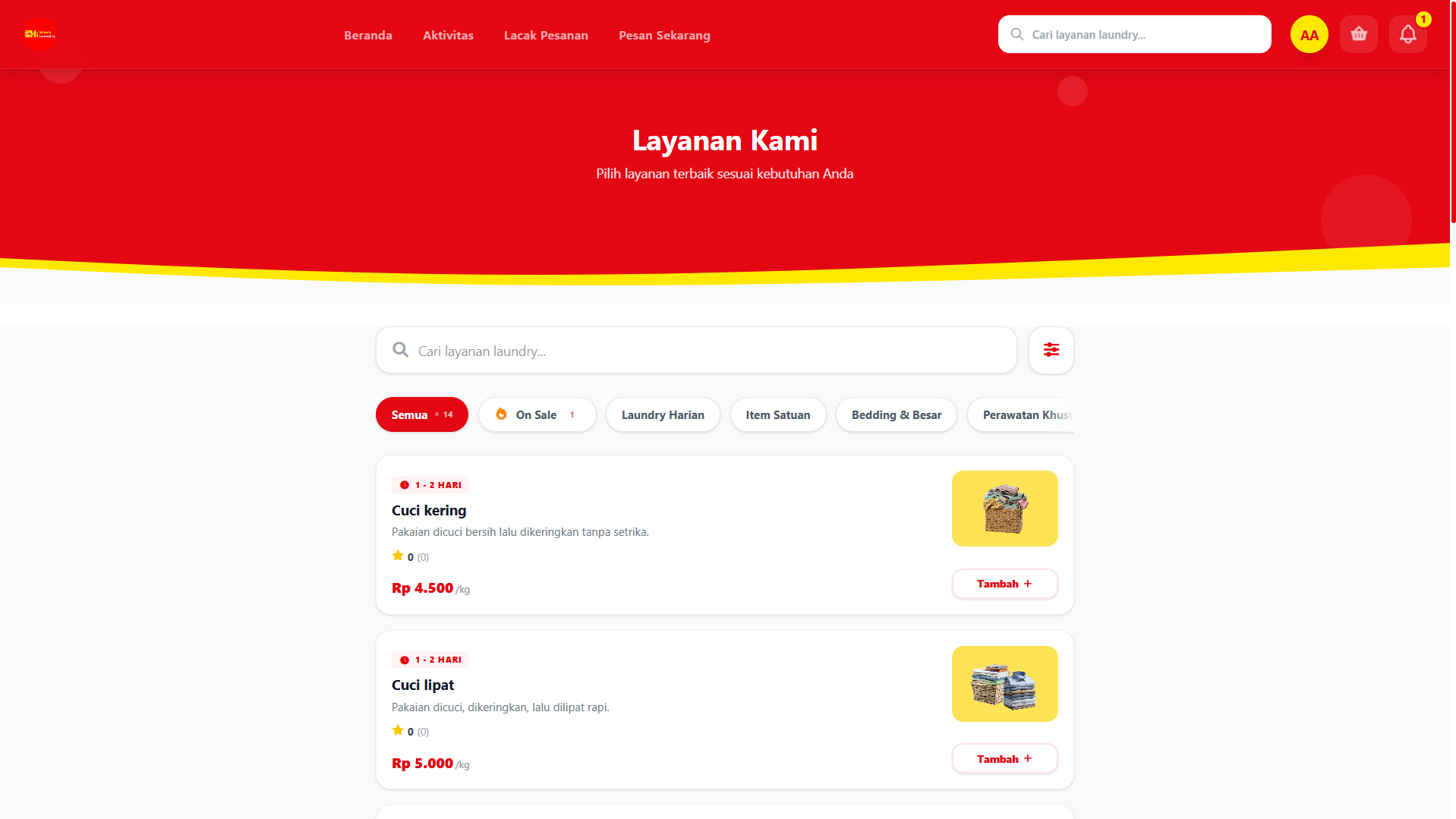 Sistem Manajemen Laundry : Hiwash Laundry Samarinda screenshot 2