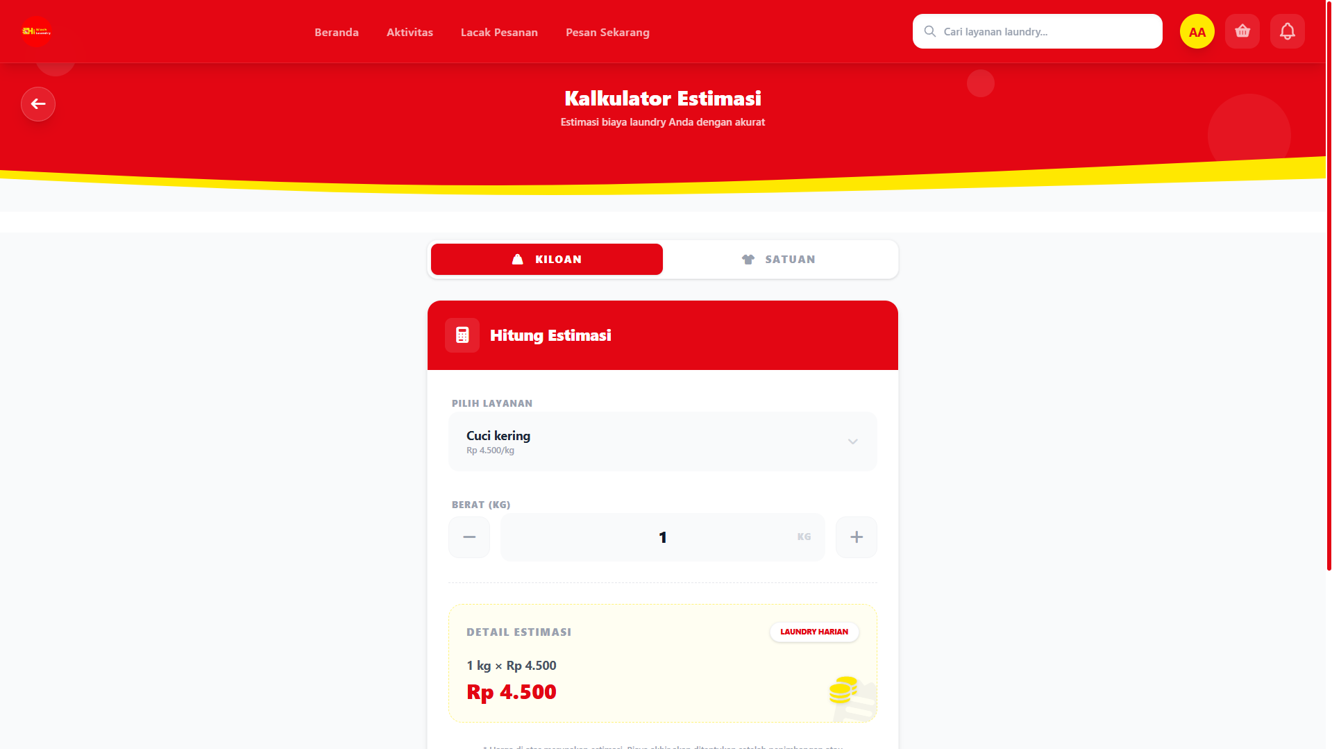 Sistem Manajemen Laundry : Hiwash Laundry Samarinda screenshot 8