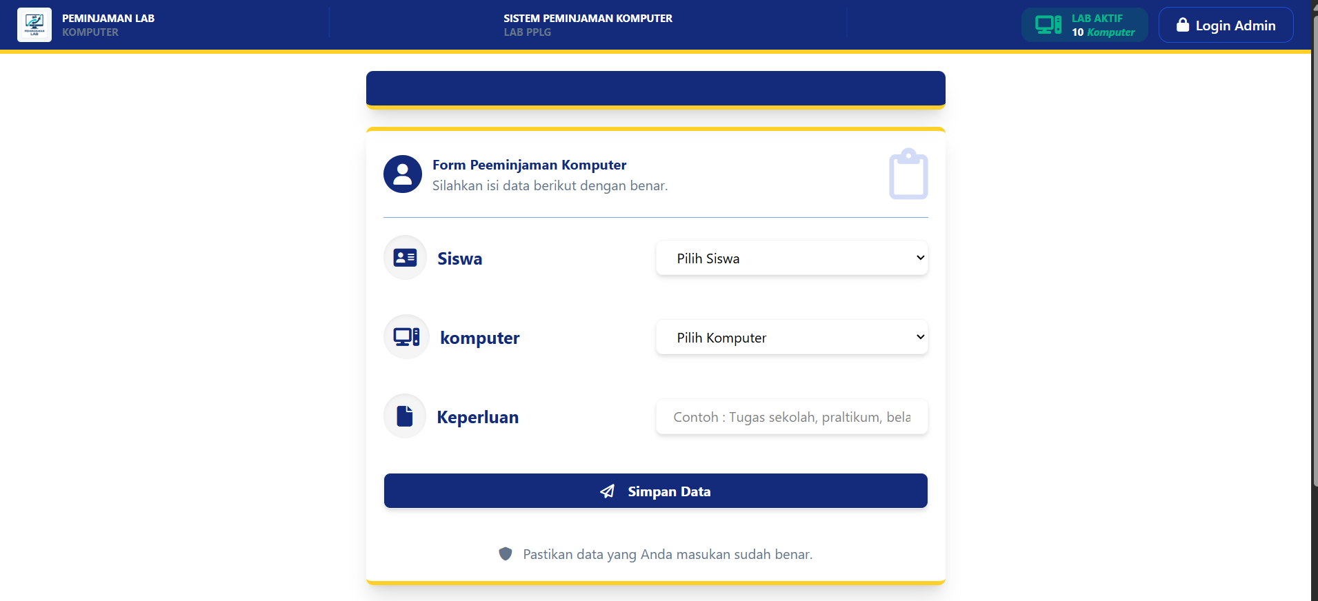 Peminjaman Lab screenshot 1