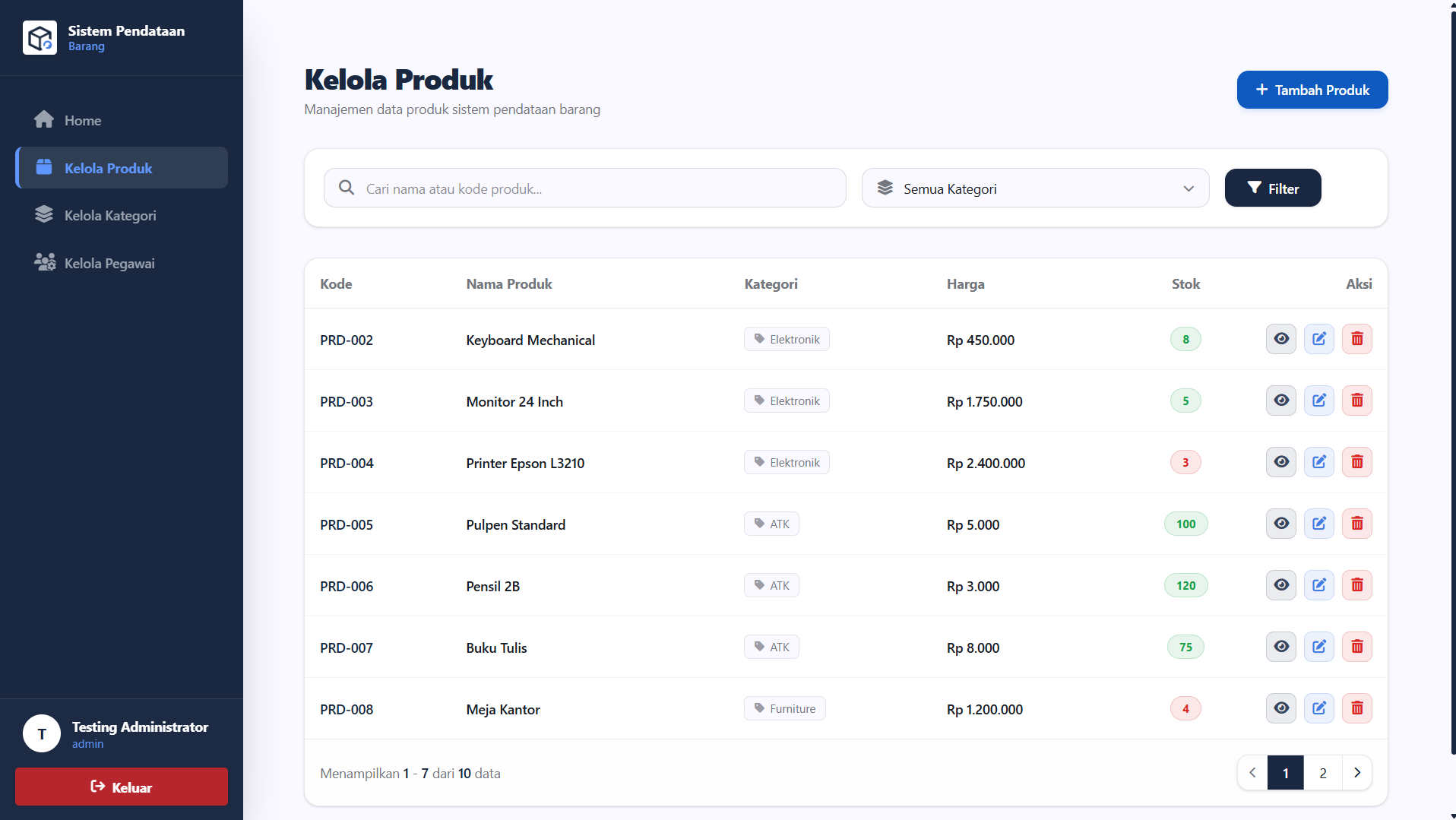 Sistem Pendataan Barang screenshot 5