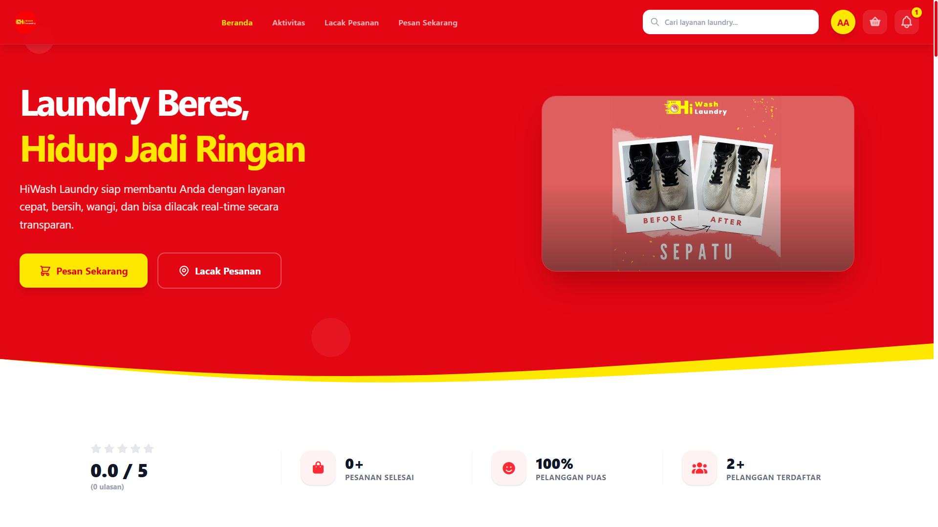 Sistem Manajemen Laundry : Hiwash Laundry Samarinda screenshot 1